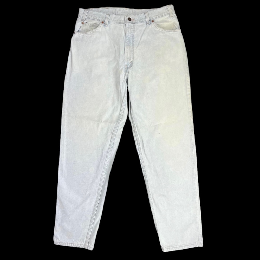 Vtg 90s Levis 550 Jeans 34x30 Relaxed Fit Tapered Orange Tab Light Wash Denim
